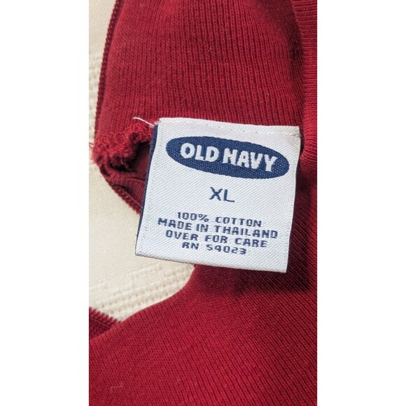 Old Navy Top Womens XL 100% Cotton Red 3/4 Sleeve Mock Turtleneck - Picture 3 of 6
